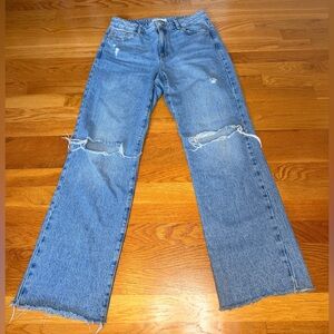 Garage Blue Flare & Wide Leg Jeans